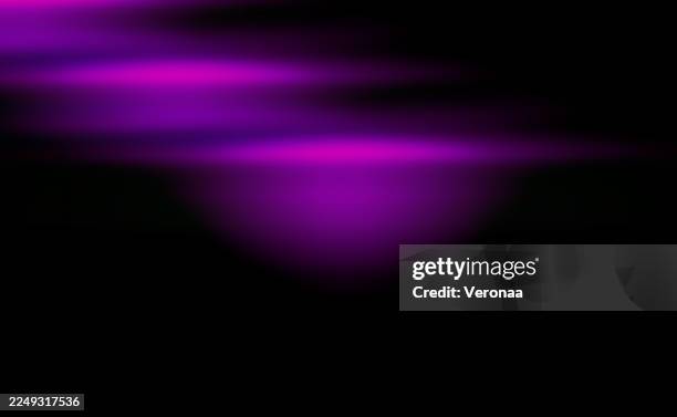 blurry glow purple light beams on a black background. studio black wall background template with purple light. - interior design studio stock illustrations