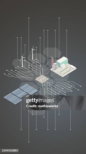 power grid - smart meter stock illustrations