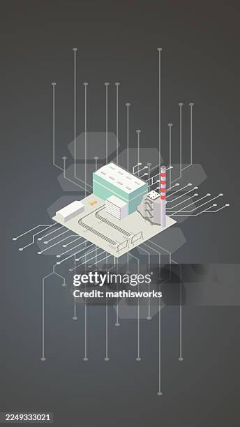 ai and power generation - machine learning isometric stock illustrations