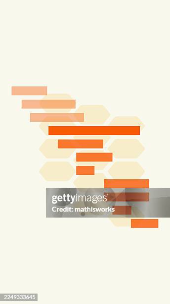 gantt chart orange - gantt chart stock illustrations