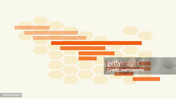 gantt chart orange - gantt chart stock illustrations