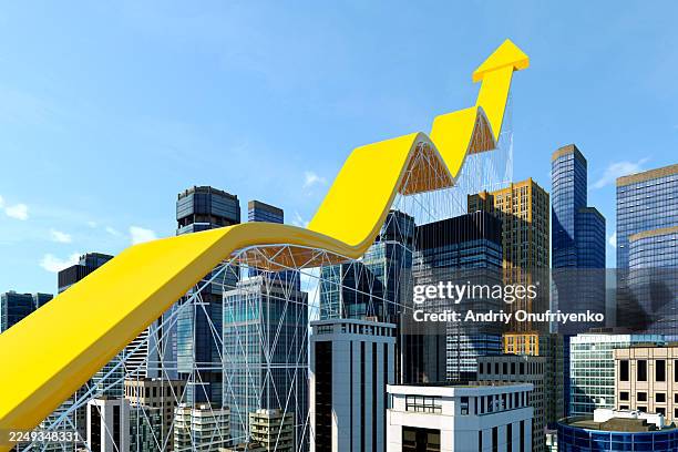 abstract growing diagram above the city - spreading stock pictures, royalty-free photos & images