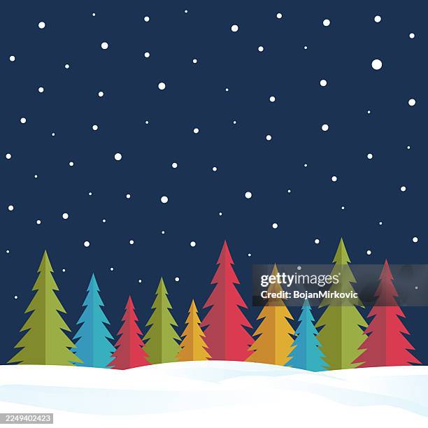 winter snowing greeting card with copy space. vector - snowflakes falling vector stock illustrations