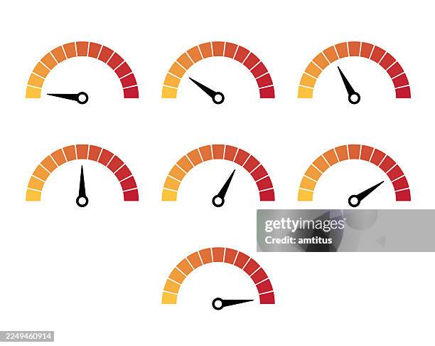 speedometer values set - gas pedal stock illustrations