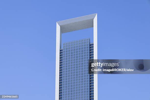 uae, united arab emirates, abu dhabi downtown panorama and financial center skyline - abu dhabi skyline stock pictures, royalty-free photos & images