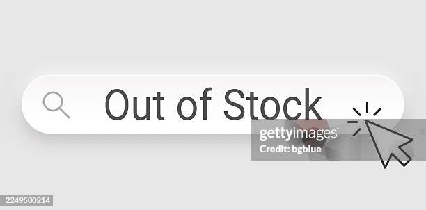 out of stock - search bar with cursor on blank background - sold out stock illustrations