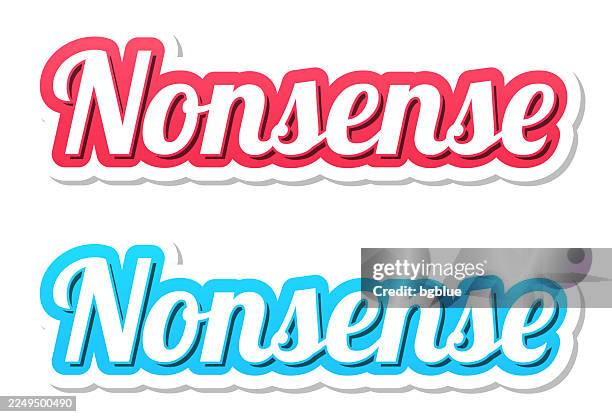 nonsense - 3d text in red and blue on white background - basic instinct stock illustrations