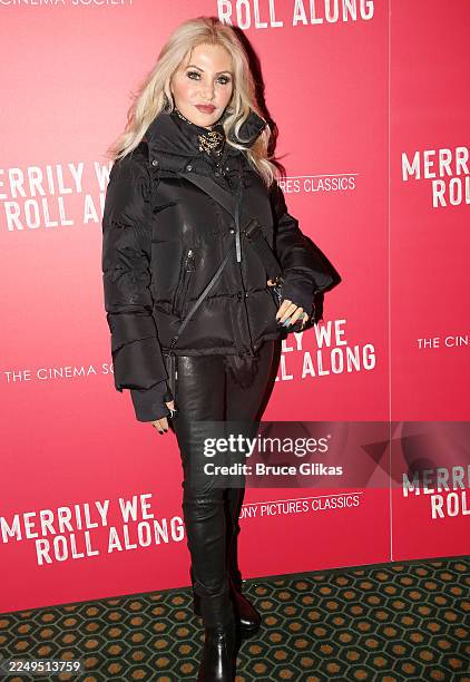 Orfeh poses at the NYC screening for the new film based on the Broadway musical by Stephen Sondheim "Merrily We Roll Along" at The Hudson Theatre on...