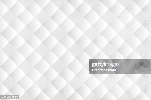 abstract three dimensional blank empty full frame gray white diamond pattern slanted checkered 3d quilted design vector background - mattress stock illustrations