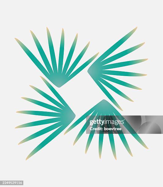 color palm leaf pattern illustration - palm leaf stock illustrations