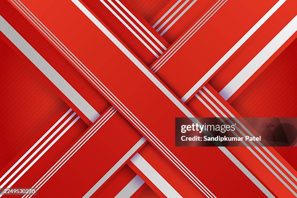 modern red and silver gray colors gradient abstract papercut business background vector design - x 3d stock illustrations