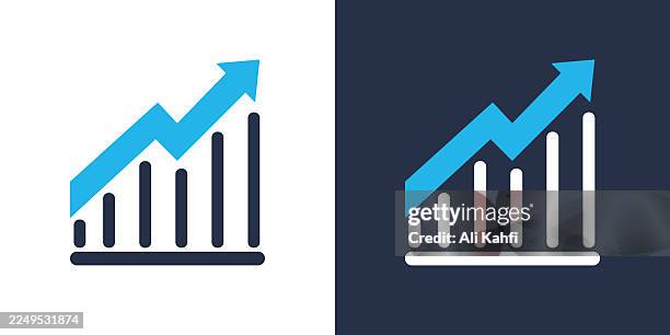 increase & decrease glyph solid icon. solid icon that can be applied anywhere, simple, pixel perfect and modern style. - increase decrease graph stock illustrations
