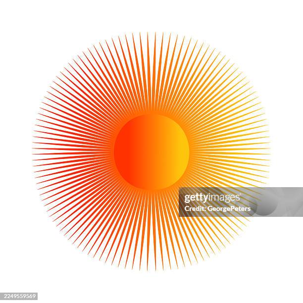 sun and concentric sunbeams - heatwave stock illustrations
