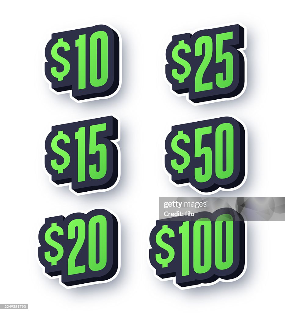 Dollar Amounts Coupon Save Special Offer Discount Design Elements