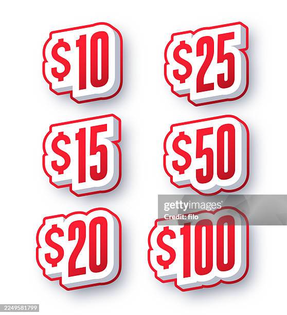 dollar amounts coupon save special offer discount design elements - number 50 stock illustrations