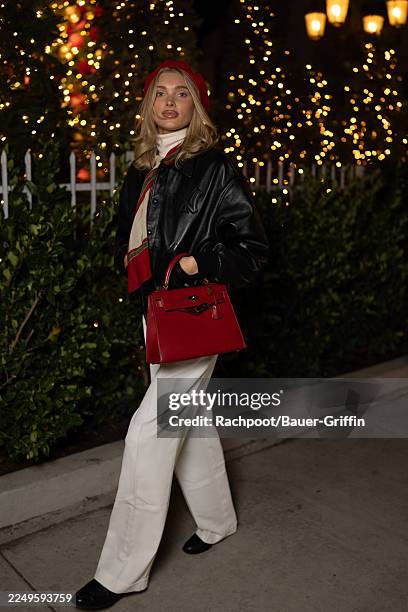 Elsa Hosk is seen arriving to the Ralph Lauren Christmas event on December 05, 2025 in Los Angeles, California.