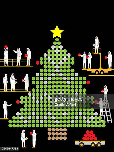 digital christmas tree - computer hardware engineer stock illustrations