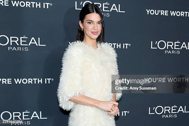 Kendall Jenner attends the 20th Anniversary of L'Oréal Paris Women of Worth at Academy Museum of Motion Pictures on December 02, 2025 in Los Angeles,...