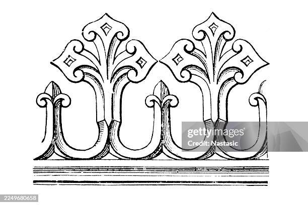 tudor leaf gothic ornaments - tudor stock illustrations