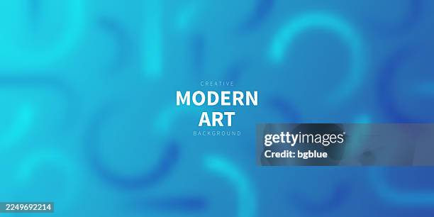 abstract blurred design with geometric shapes - trendy blue gradient - circle shape stock illustrations