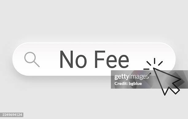 no fee - search bar with cursor on blank background - no fee icon stock illustrations