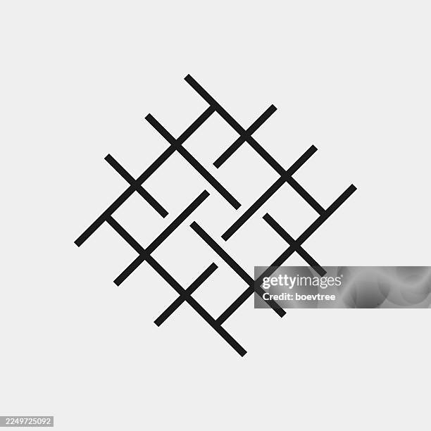 abstract net grid line pattern,geometric sign,structure concept icon,industry symbol,stripe decoration sign,business ornate pattern - netting stock illustrations