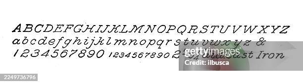 technical font typescript - mechanical engineering stock illustrations