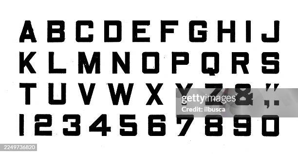 technical font typescript - mechanical engineering stock illustrations
