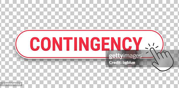 contingency - 3d click web button with hand cursor on blank background - contingency plan stock illustrations