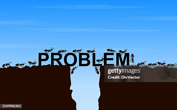 problems concept background - ants teamwork stock illustrations