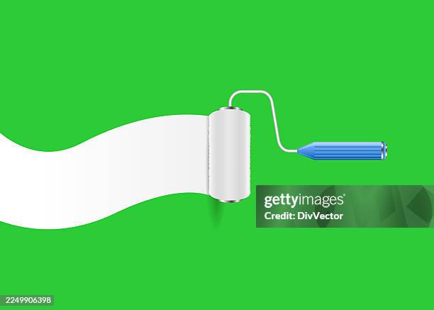 roller brush vector background - paint roller stock illustrations