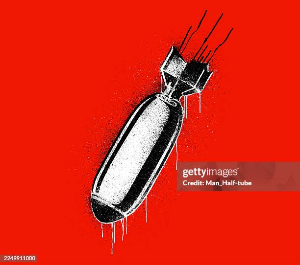 bomb, stencil graffiti - nuclear bomb explosion stock illustrations
