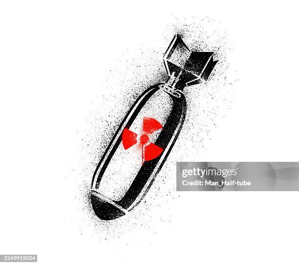 bomb, stencil graffiti - atomic bomb stock illustrations