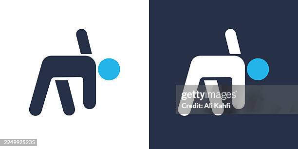 warmup glyph solid icon. solid icon that can be applied anywhere, simple, pixel perfect and modern style. - squat exercise stock illustrations