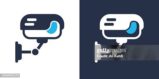 security camera glyph solid icon. solid icon that can be applied anywhere, simple, pixel perfect and modern style. - cctv camera eps stock illustrations
