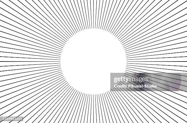 minimalist radial starburst pattern, thin line radiating burst background, subtle sunburst line illustration - concentric lines stock illustrations