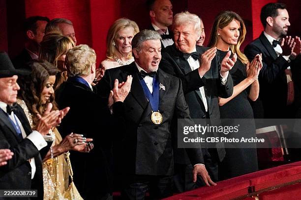 Sylvester Stallone, President Donald J. Trump, and First Lady Melania Trump at THE 48TH ANNUAL KENNEDY CENTER HONORS, which will broadcast Tuesday,...