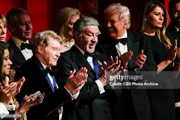 Michael Crawford, Sylvester Stallone, President Donald J. Trump, and First Lady Melania Trump at THE 48TH ANNUAL KENNEDY CENTER HONORS, which will...