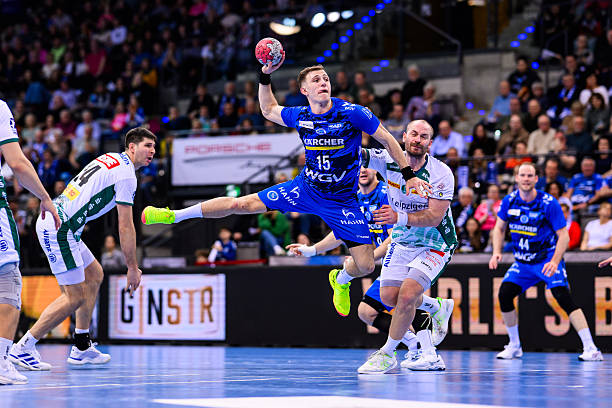 December 2025, Baden-Württemberg, Stuttgart: Handball: 1st Bundesliga, men, 2025/2026 season, TVB Stuttgart - SC DHfK Leipzig, Porsche Arena....