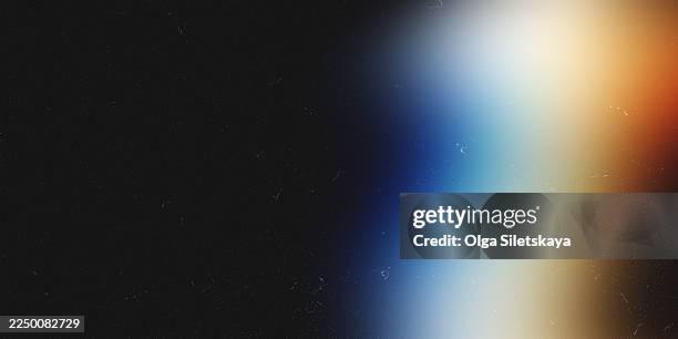 film glare, noise and scratches on a black background - light leak stock pictures, royalty-free photos & images