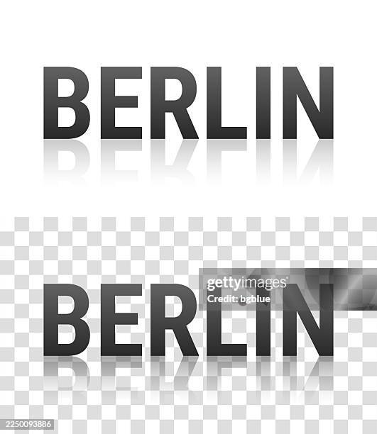berlin - text with reflection on transparent background - mirror reflection city stock illustrations