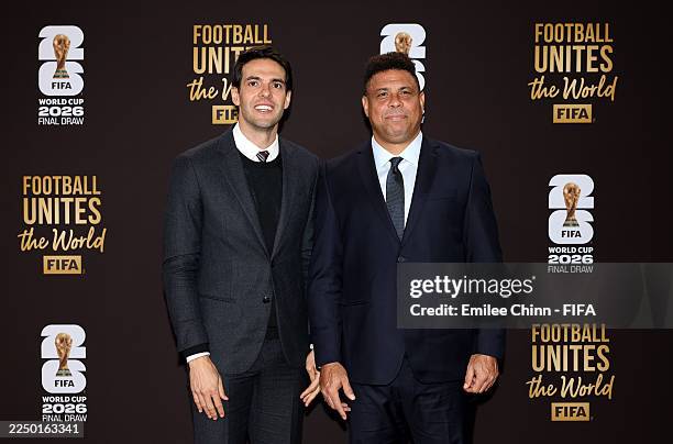 Ronaldo and Kaka, FIFA legends pose on the red carpet prior to the FIFA World Cup 2026 Official Draw at John F. Kennedy Center for the Performing...