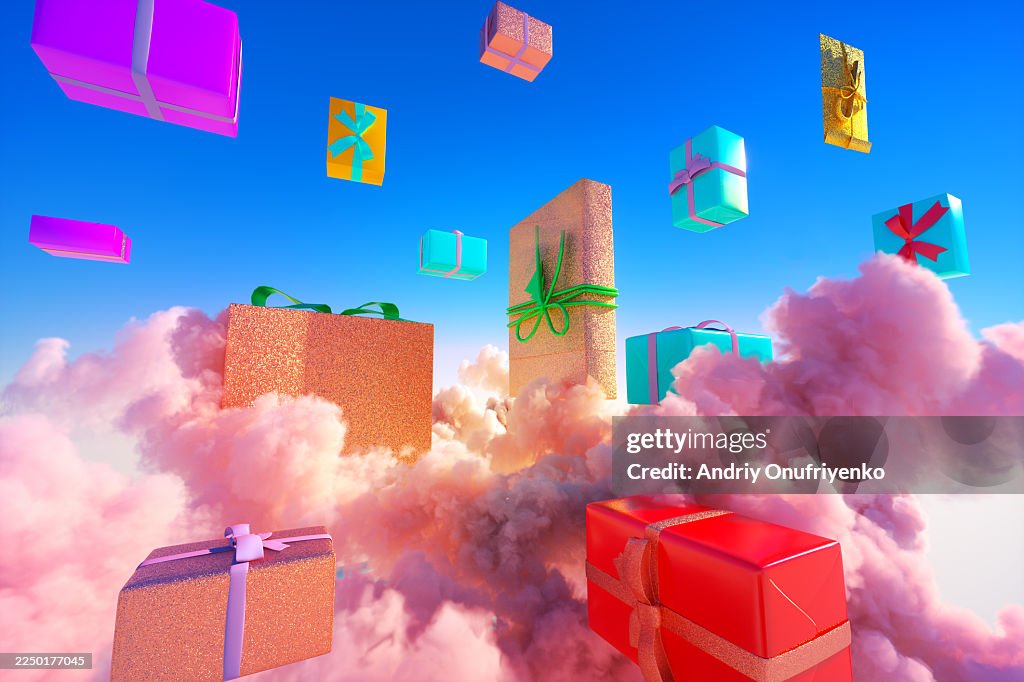 Gifts in clouds