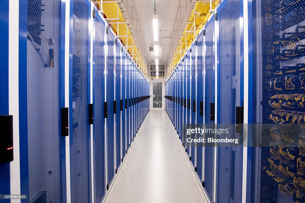Small Data Hall Cabinets housing servers inside a data hall at a NextDC Ltd. data ...