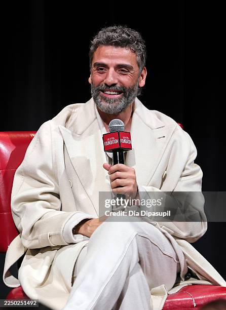 Oscar Isaac speaks onstage during SAG-AFTRA Foundation Conversations: "Frankenstein" at SAG-AFTRA Foundation Robin Williams Center on December 05,...
