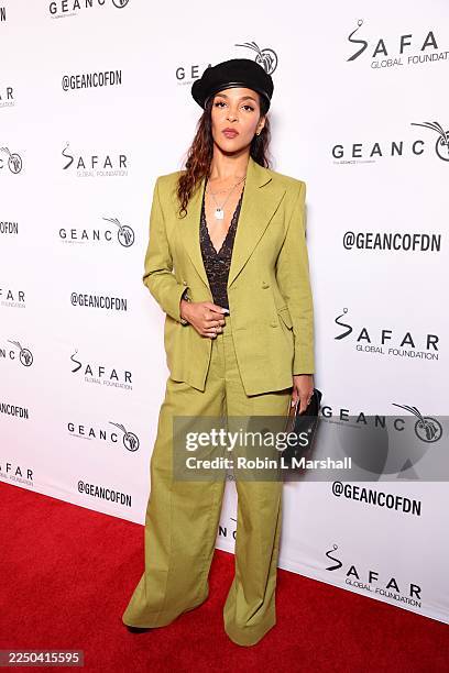 Megalyn Echikunwoke attends GEANCO Foundation's Family Reunion Hollywood Gala at 1 Hotel West Hollywood on December 05, 2025 in West Hollywood,...
