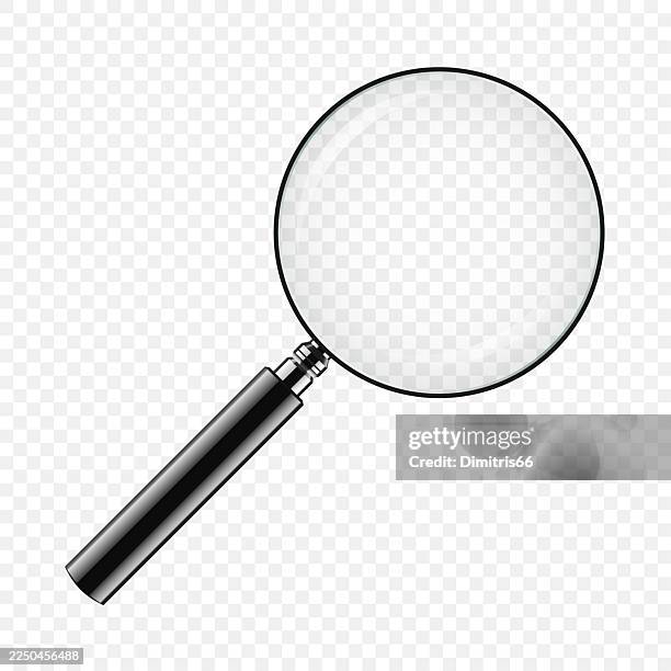 vector realistic magnifying glass - magnifying glass stock illustrations
