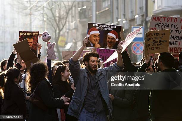 Anti-government protest demanding the immediate resignation of Bulgaria's current government in Sofia, Bulgaria on December 10, 2025.