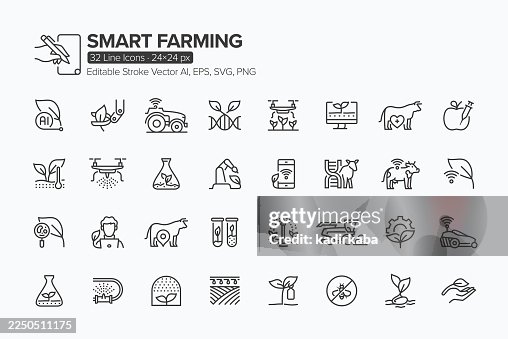 Smart Farming Line Icon Set · 32 Icons Smart Farming Line Icon Set · 32 Icons