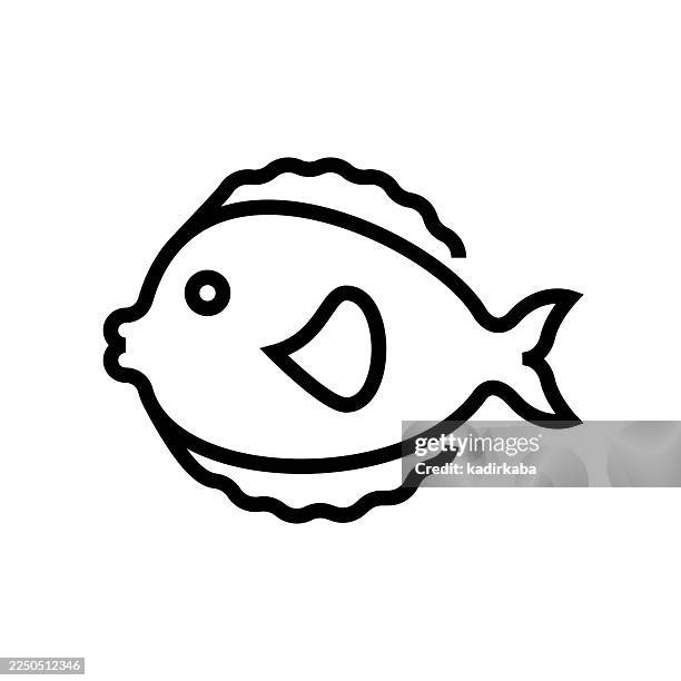 flounder fish icon - mackerel stock illustrations